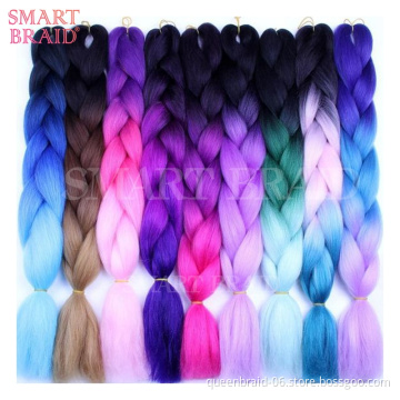 Hot Water Set Yaki Other Artificial Hair Extensions Ombre 2 Tone Crochet Hair 24 inch Synthetic Braiding Jumbo Hair Braid